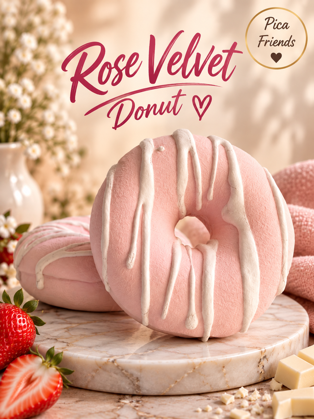 Rose Velvet Donut